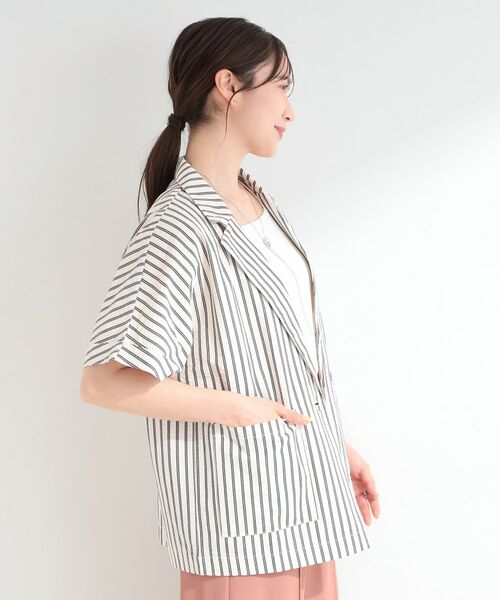 SHOO・LA・RUE / シューラルー テーラードジャケット | サッカーストライプシャツジャケット | 詳細3