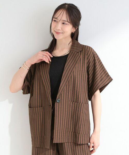 SHOO・LA・RUE / シューラルー テーラードジャケット | サッカーストライプシャツジャケット | 詳細9