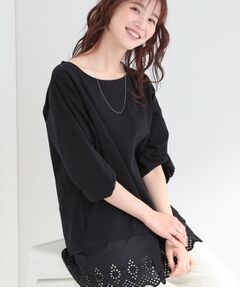 SHOO・LA・RUE / シューラルー チュニック | 【SHOO ICE】裾レース切り替え ねじり袖チュニック