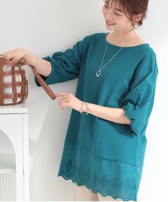 SHOO・LA・RUE / シューラルー チュニック | 【SHOO ICE】裾レース切り替え ねじり袖チュニック