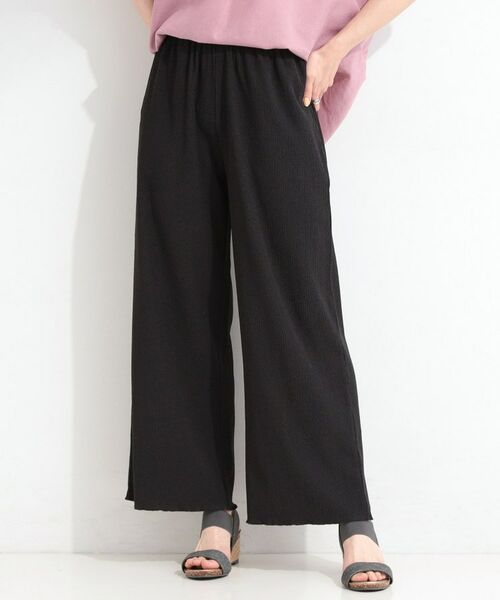 SHOO・LA・RUE / シューラルー パンツ | ポコポコ調 楊柳イージーワイドパンツ | 詳細1
