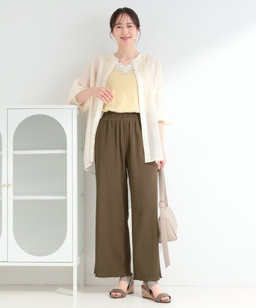 SHOO・LA・RUE / シューラルー パンツ | ポコポコ調 楊柳イージーワイドパンツ | 詳細11