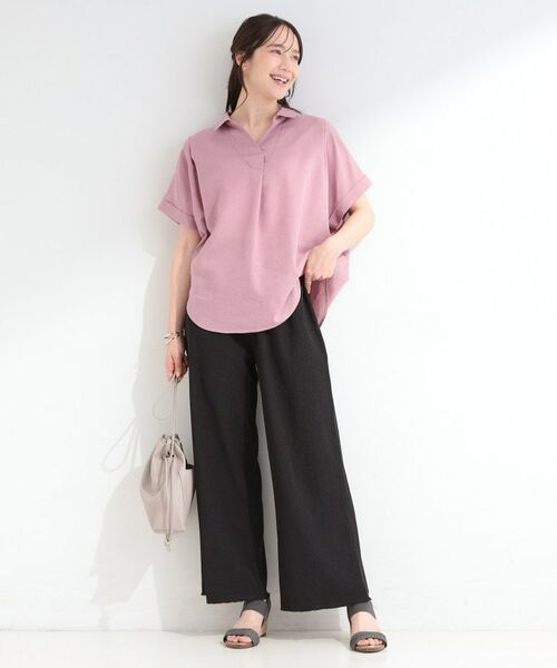 SHOO・LA・RUE / シューラルー パンツ | ポコポコ調 楊柳イージーワイドパンツ | 詳細3