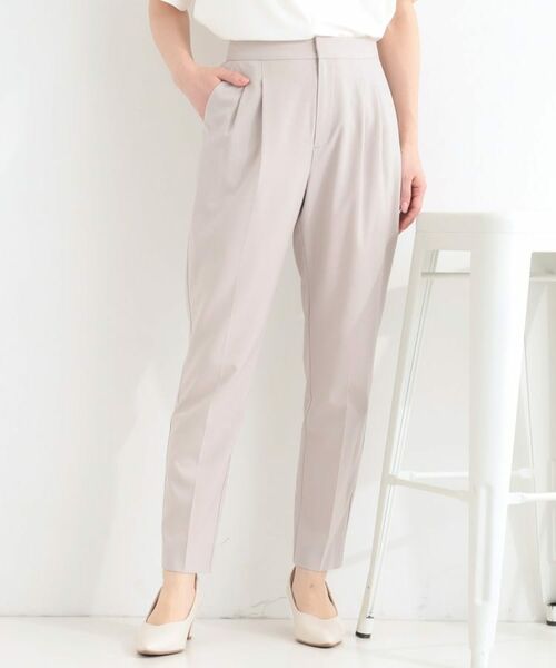 SHOO・LA・RUE / シューラルー パンツ | 【セットアップ可】タックテーパードパンツ（グレージュ(050)）