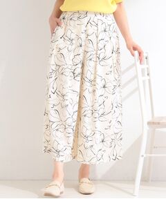 SHOO・LA・RUE / シューラルー ショート・ハーフ・半端丈パンツ | 【S-LL/脚のラインを拾いにくい】大人上品な花柄でコーデが彩る アソートプリントスカーチョ