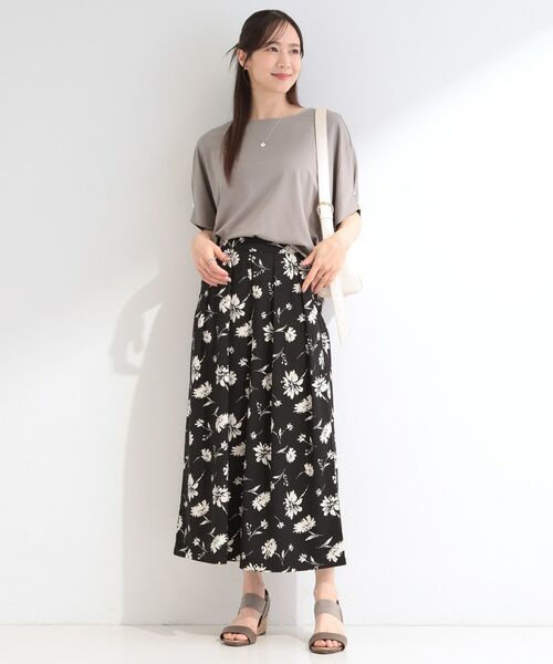 SHOO・LA・RUE / シューラルー ショート・ハーフ・半端丈パンツ | 【S-LL/脚のラインを拾いにくい】大人上品な花柄でコーデが彩る アソートプリントスカーチョ | 詳細7