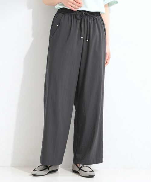 SHOO・LA・RUE / シューラルー パンツ | 【ひんやり/S-LL/セットアップ可】着丈選べる 軽凛(かろりん)フラップイージーパンツ | 詳細2
