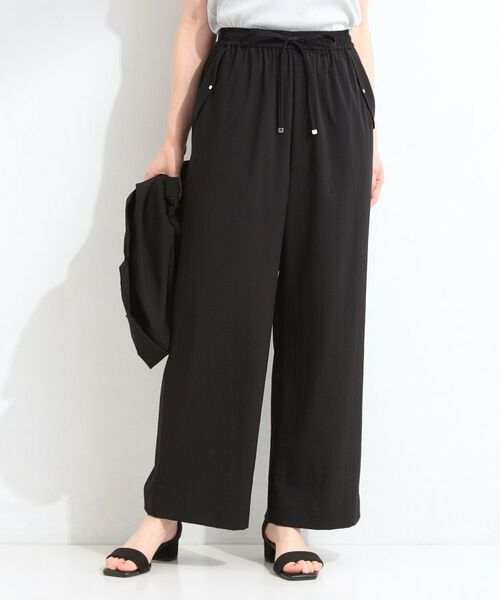 SHOO・LA・RUE / シューラルー パンツ | 【ひんやり/S-LL/セットアップ可】着丈選べる 軽凛(かろりん)フラップイージーパンツ | 詳細8