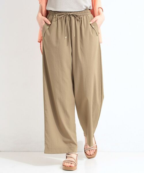 SHOO・LA・RUE / シューラルー パンツ | 【ひんやり/S-LL/セットアップ可】着丈選べる 軽凛(かろりん)フラップイージーパンツ(モカブラウン(842))