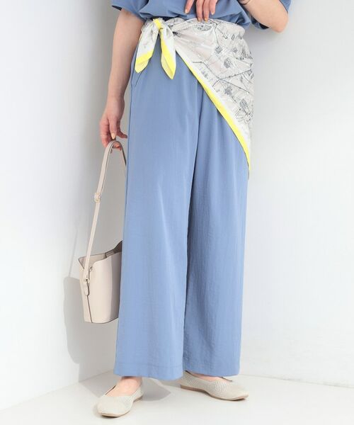 SHOO・LA・RUE / シューラルー パンツ | 【ひんやり/S-LL/セットアップ可】着丈選べる 軽凛(かろりん)フラップイージーパンツ(ブルー(892))