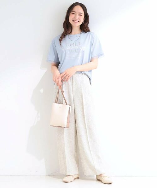 SHOO・LA・RUE / シューラルー パンツ | 【S-LL】お仕事にも、休日にも さわやかサマーツイード風タックワイドパンツ | 詳細21