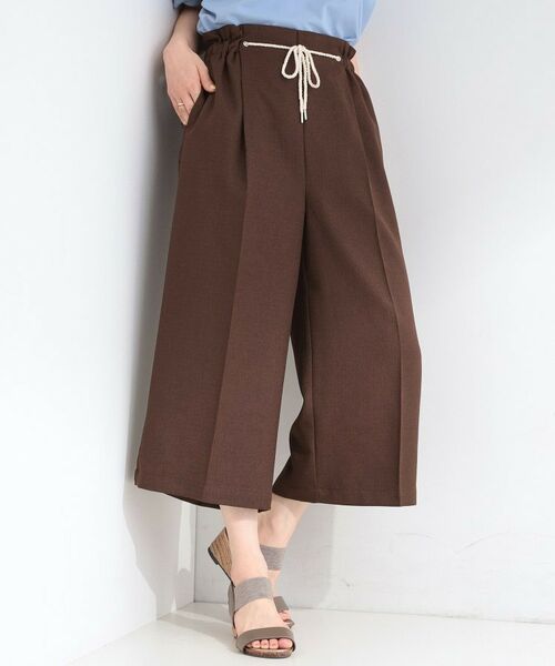 SHOO・LA・RUE / シューラルー ショート・ハーフ・半端丈パンツ | ロープベルトガウチョパンツ（ブラウン(043)）