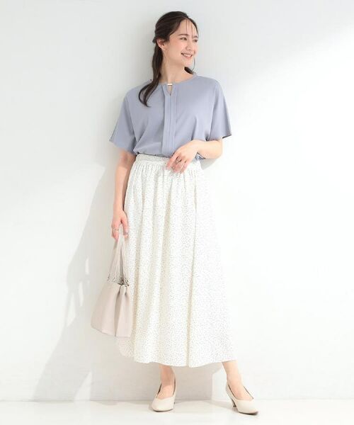 SHOO・LA・RUE / シューラルー ロング・マキシ丈スカート | 【UV/セットアップ可/S-LL】洗濯後しわになりにくい ふんわり涼やか ドット柄フレアスカート | 詳細16