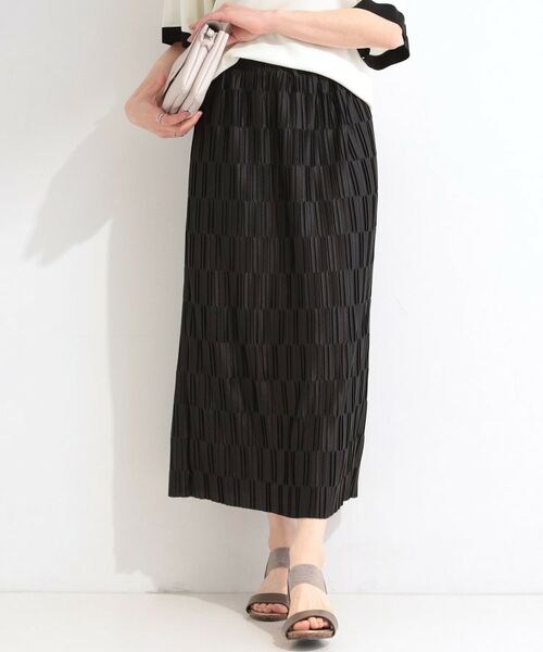 SHOO・LA・RUE / シューラルー ロング・マキシ丈ワンピース | 【S-LL/洗濯機可】変形プリーツで差が付く ナロースカート（ブラック(019)）
