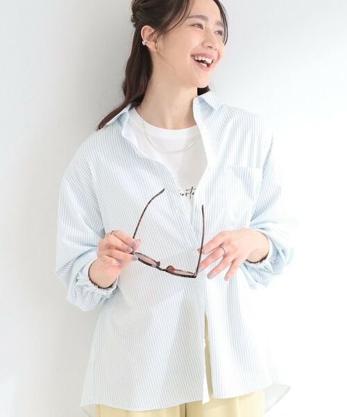 SHOO・LA・RUE / シューラルー シャツ・ブラウス | ラッシュガード前あきシャツ（ブルー(391)）