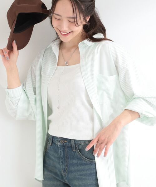 SHOO・LA・RUE / シューラルー シャツ・ブラウス | ラッシュガード前あきシャツ（ミントグリーン(321)）