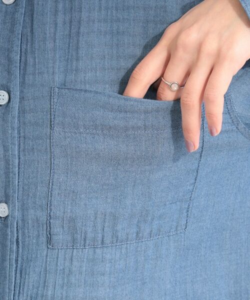 SHOO・LA・RUE / シューラルー シャツ・ブラウス | 【UV/体型カバー/S-LL】お袖ゴム 柔らかシアーデニムシャツ | 詳細17