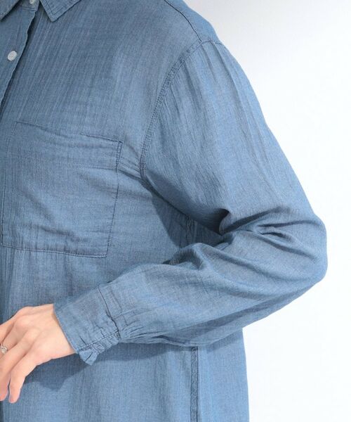 SHOO・LA・RUE / シューラルー シャツ・ブラウス | 【UV/体型カバー/S-LL】お袖ゴム 柔らかシアーデニムシャツ | 詳細18