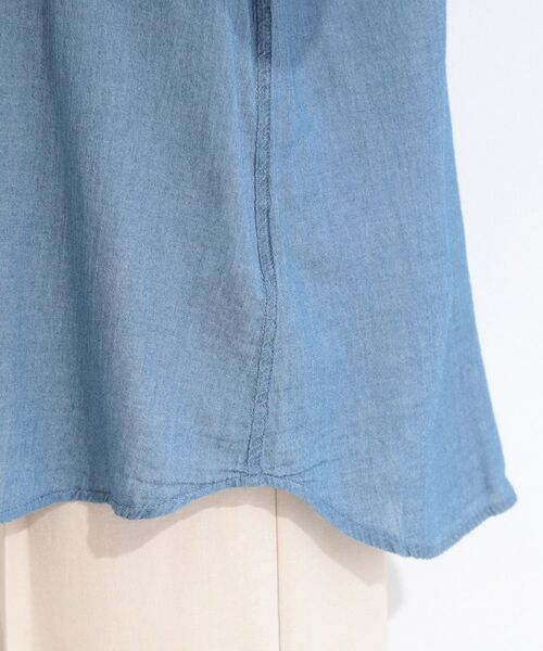 SHOO・LA・RUE / シューラルー シャツ・ブラウス | 【UV/体型カバー/S-LL】お袖ゴム 柔らかシアーデニムシャツ | 詳細20