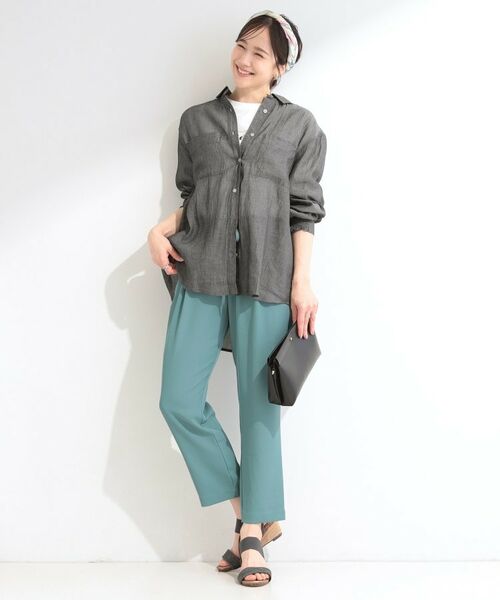 SHOO・LA・RUE / シューラルー シャツ・ブラウス | 【UV/体型カバー/S-LL】お袖ゴム 柔らかシアーデニムシャツ | 詳細3