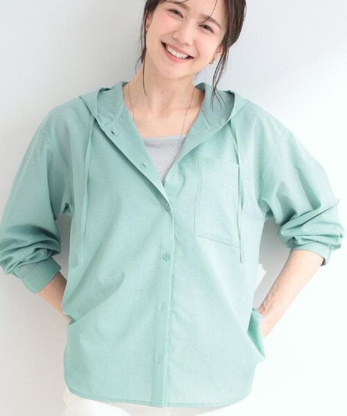 SHOO・LA・RUE / シューラルー シャツ・ブラウス | 【さらり快適/洗濯機可/S-LL】紫外線対策にも ライトな着心地 シャツパーカ（ブルー(091)）