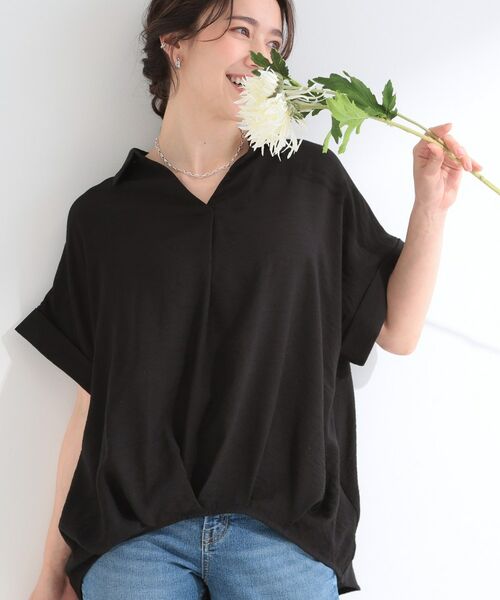 SHOO・LA・RUE / シューラルー シャツ・ブラウス | 【シューアイス】裾タックスキッパーシャツ（ブラック(019)）