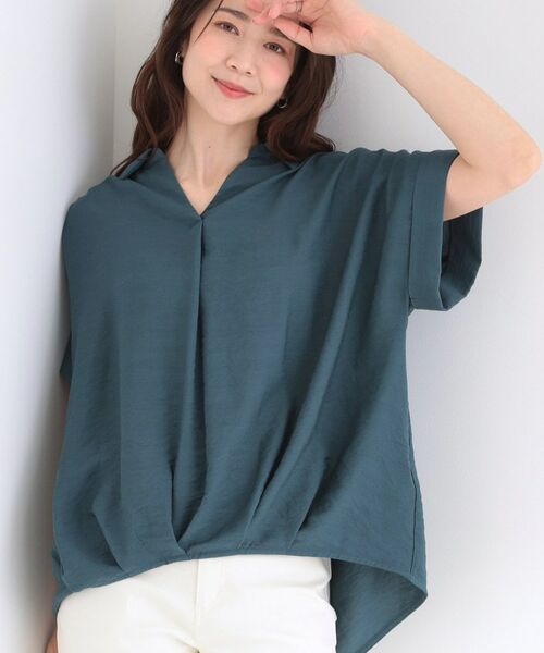 SHOO・LA・RUE / シューラルー シャツ・ブラウス | 【シューアイス】裾タックスキッパーシャツ（ブルーグリーン(097)）