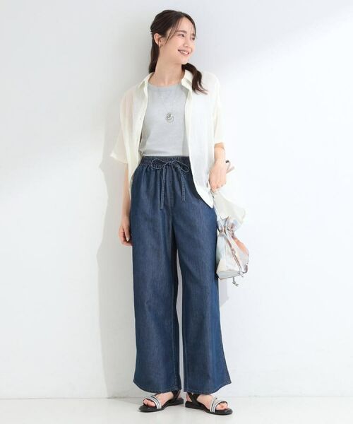 SHOO・LA・RUE / シューラルー シャツ・ブラウス | ヒップがすっぽり隠れる やわらか5分袖シアーシャツ | 詳細24