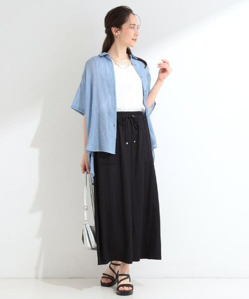 SHOO・LA・RUE / シューラルー シャツ・ブラウス | ヒップがすっぽり隠れる やわらか5分袖シアーシャツ | 詳細25