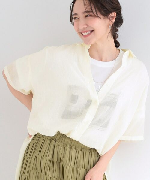 SHOO・LA・RUE / シューラルー シャツ・ブラウス | コットンライク半袖シャツ（アイボリー(004)）