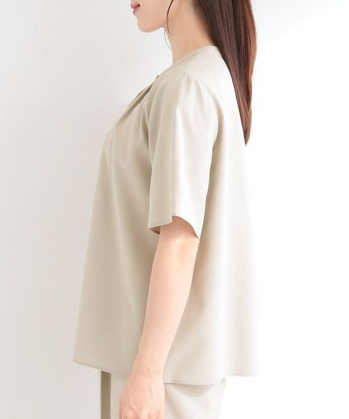 SHOO・LA・RUE / シューラルー シャツ・ブラウス | 【ひんやり/吸水速乾/セットアップ可】洗濯後しわになりにくい　タックブラウス | 詳細23