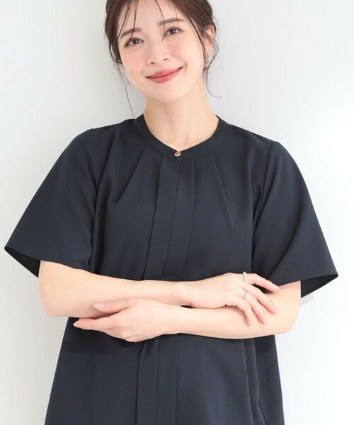 SHOO・LA・RUE / シューラルー シャツ・ブラウス | 【セットアップ可】タックブラウス（ネイビー(094)）