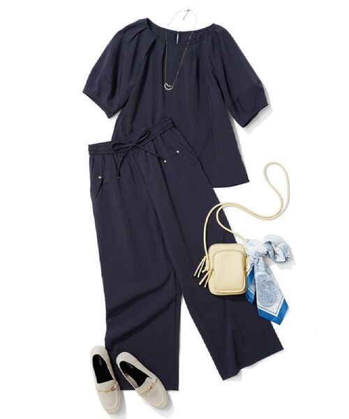 SHOO・LA・RUE / シューラルー シャツ・ブラウス | 【ひんやり/S-LL/セットアップ可】軽凛(かろりん) タックブラウス | 詳細24