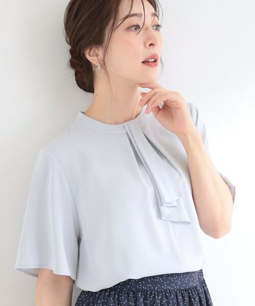 SHOO・LA・RUE / シューラルー シャツ・ブラウス | 【多機能】ボウタイブラウス（サックスブルー(090)）