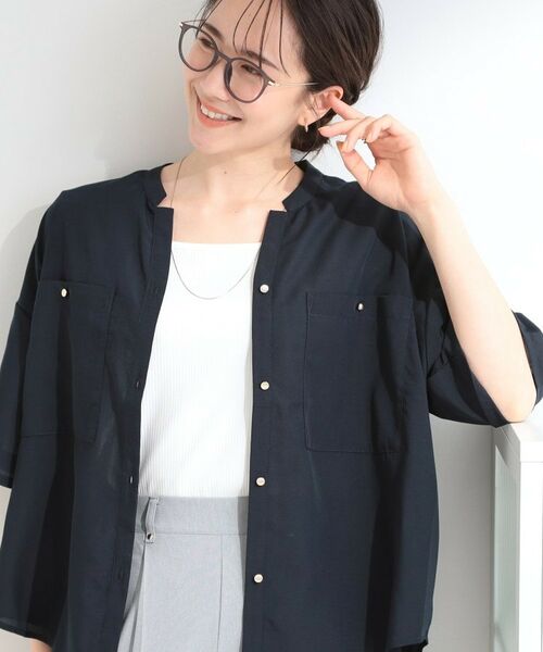 SHOO・LA・RUE / シューラルー シャツ・ブラウス | 金ボタンビックポケットシャツ（ネイビー(094)）