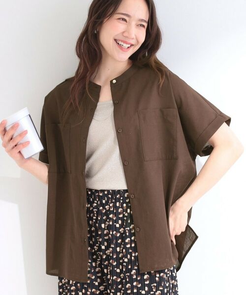 SHOO・LA・RUE / シューラルー シャツ・ブラウス | 通気性前あきブラウス（ブラウン(044)）