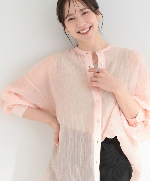 SHOO・LA・RUE / シューラルー シャツ・ブラウス | シボシボシアーシャツ（ライトピンク(070)）