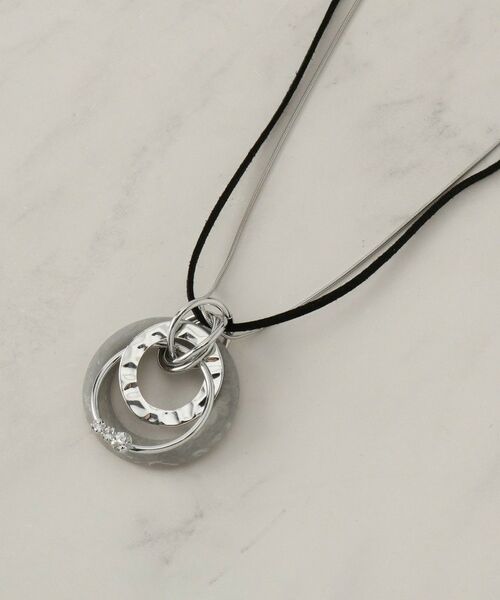 SHOO・LA・RUE / シューラルー ネックレス・ペンダント・チョーカー | 樹脂リングコード＆チェーンネックレス（チャコールグレー(014)）