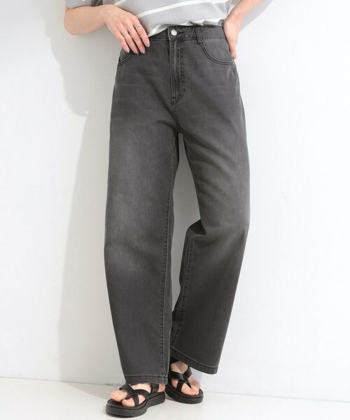 SHOO・LA・RUE / シューラルー パンツ | 【ひんやり】ライトデニムワイドパンツ（ブラック(019)）