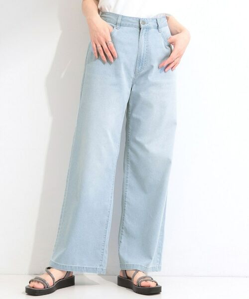 SHOO・LA・RUE / シューラルー パンツ | 【ひんやり】ライトデニムワイドパンツ（サックスブルー(090)）