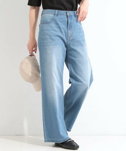SHOO・LA・RUE / シューラルー パンツ | 【ひんやり】ライトデニムワイドパンツ（ブルー(092)）