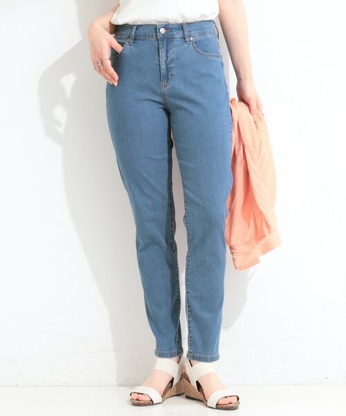 SHOO・LA・RUE / シューラルー デニムパンツ | 【ひんやり/ストレッチ】ライトデニムスキニーパンツ（ブルー(091)）