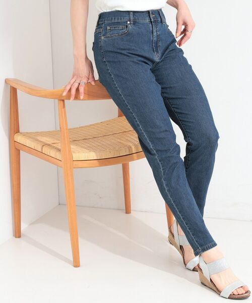 SHOO・LA・RUE / シューラルー デニムパンツ | 【ひんやり/ストレッチ】ライトデニムスキニーパンツ（ブルー(093)）