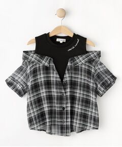 SHOO・LA・RUE / シューラルー カットソー | 【110-140cm】チェックシャツデザイントップス