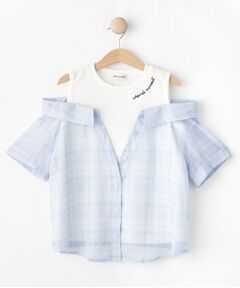 SHOO・LA・RUE / シューラルー カットソー | 【110-140cm】チェックシャツデザイントップス
