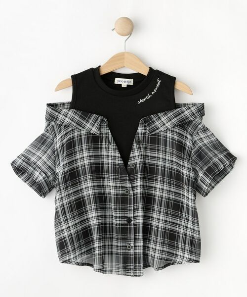 SHOO・LA・RUE / シューラルー カットソー | 【110-140cm】チェックシャツデザイントップス | 詳細1