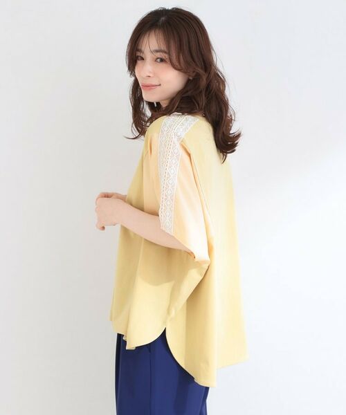 SHOO・LA・RUE / シューラルー カットソー | 【ひんやり/洗濯機可/体型カバー】インせず着られる 肩レース切り替えポンチョ風トップス | 詳細11