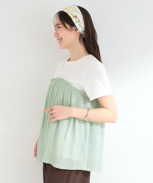 SHOO・LA・RUE / シューラルー カットソー | 【ひんやり/S-LL】きらきらビスチェドッキング風 デザインTシャツ | 詳細10