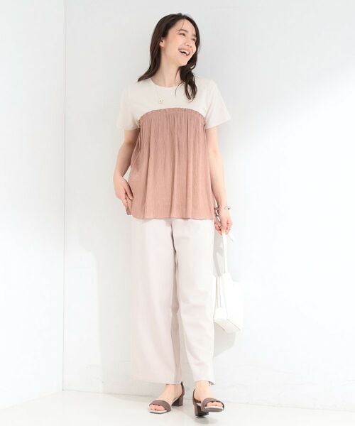 SHOO・LA・RUE / シューラルー カットソー | 【ひんやり/S-LL】きらきらビスチェドッキング風 デザインTシャツ | 詳細15