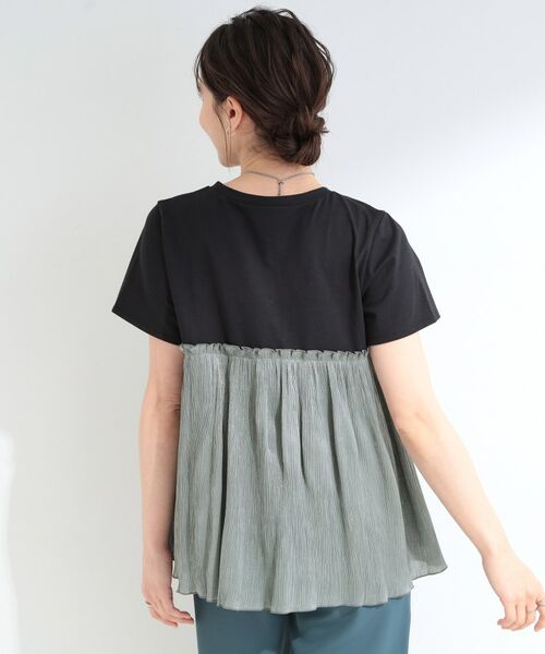 SHOO・LA・RUE / シューラルー カットソー | 【ひんやり/S-LL】きらきらビスチェドッキング風 デザインTシャツ | 詳細6